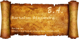 Bartalus Alexandra névjegykártya